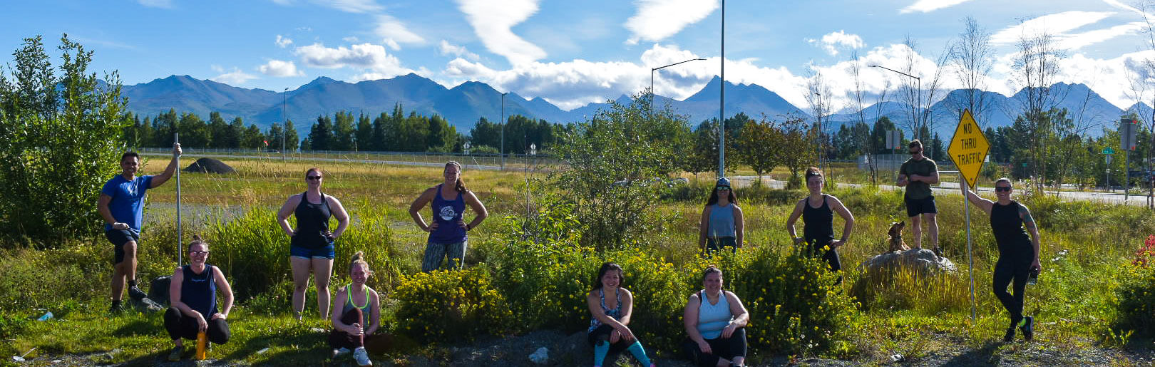 CrossFit Alaska members outdoors after a hard workout.